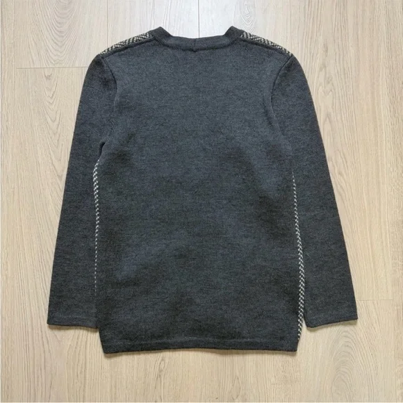 Celine Vintage Navy Herringbone Cardigan Sweater - Picture 2 of 9